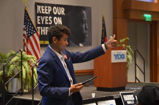 Young Democrats of Georgia state leaders conduct a session at the September YDG convention at the Georgia Tech Convention Center. Vice President Kamala Harris became the Democratic presidential nominee, her campaign has specifically reached out to youth.