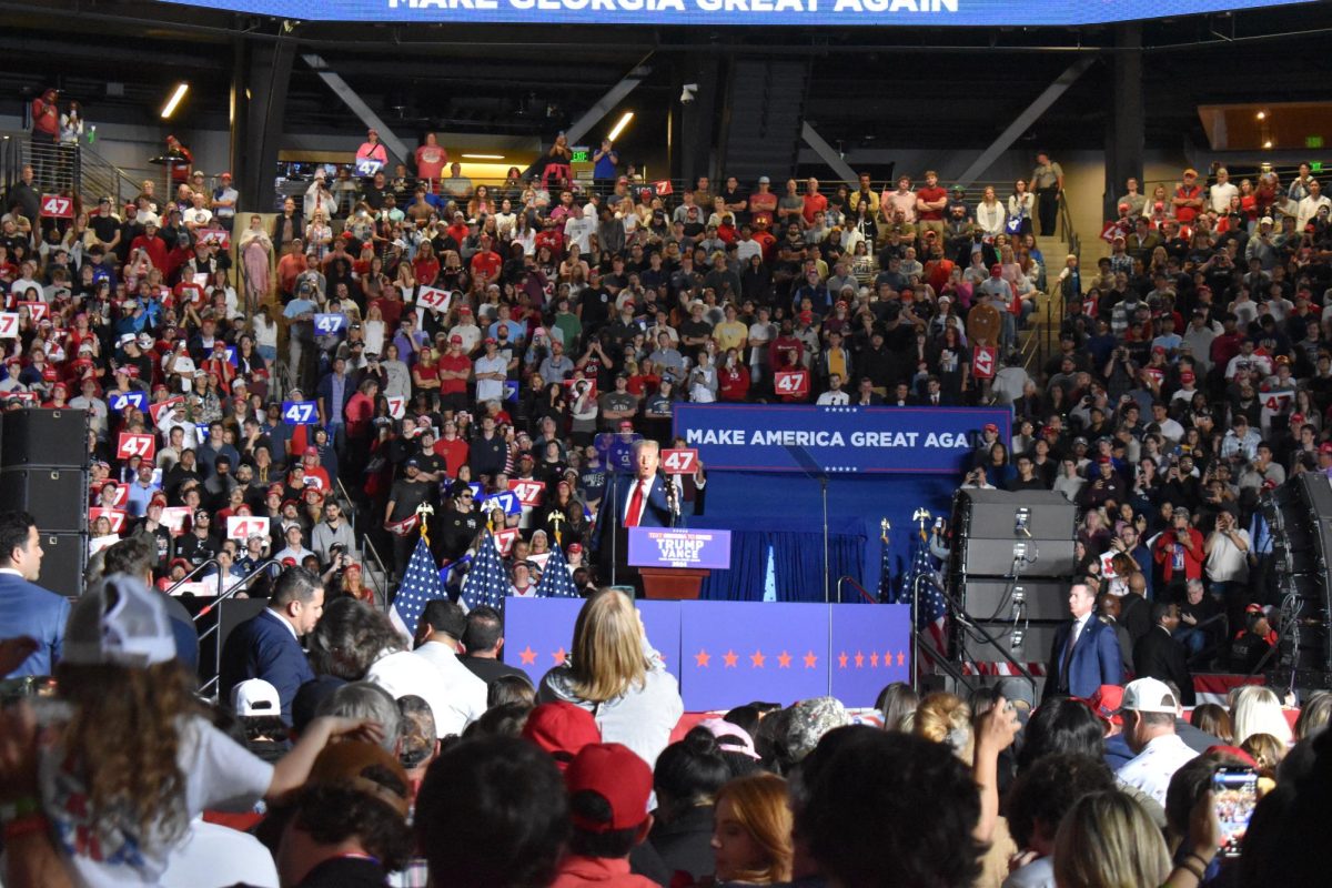 EXTENSIVE SPEECH: Trump's speech was over an hour long and helped community members and undecided voters learn about his policies and character. 