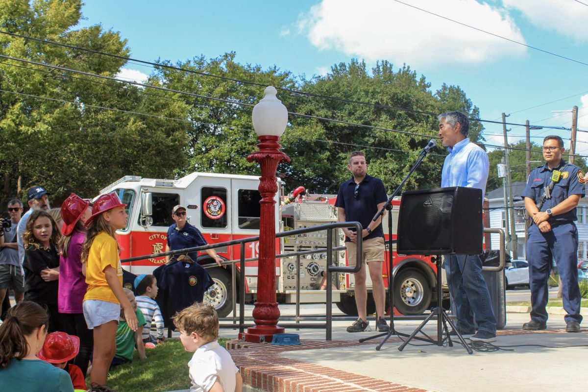 Atlanta City Councilman District 6 Alex Wan, and others gave speeches on Oct. 6 to the Virginia-Highland community gathering to celebrate Fire Station 19’s 100th anniversary, making it the longest operating station in Atlanta.