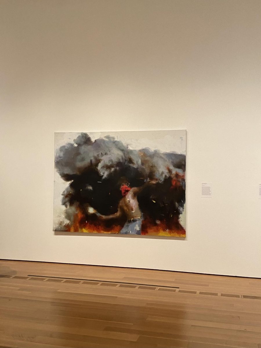 FIRE IN ACTION: This painting from the 