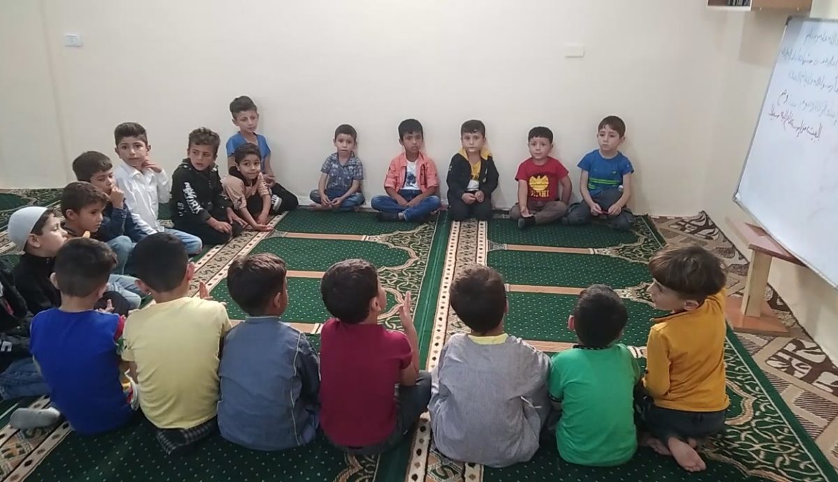 Syrian orphans learn at a makeshift school created by my cousin, Abdullah Darb in Idlib, Syria. Since the start of the civil war in 2011, there have been over 1.2 million Syrian orphans.