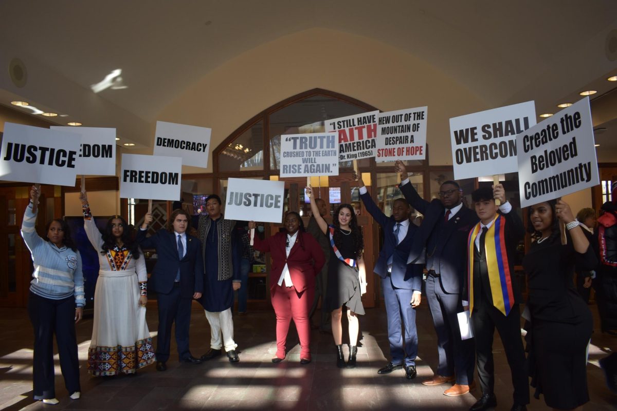 SOCIAL DEMONSTRATION: A diverse group of students from different colleges and high schools in Atlanta preformed multiple times throughout the service. 