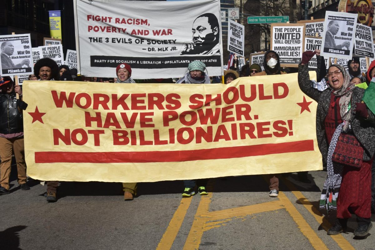 UNIONS UNITE:  The MLK march was filled with a variety of different unions. Kelsea Bond, a former co-chair for the Democratic Socialist of America said that it made sense that there was unions protesting during a march to remember him. 

"We are here today marching with unions because MLK was a huge advocate for unions, in fact he died advocating for unions."