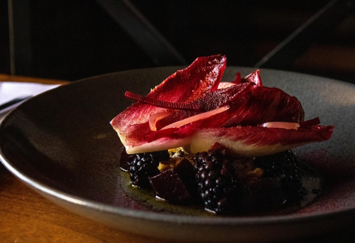 Spring serves a beet salad with burrata, blackberry, walnut, pickled onion and saba. Their inventive dishes allowed it to become the first Georgia restaurant outside of the perimeter to earn a Michelin star.