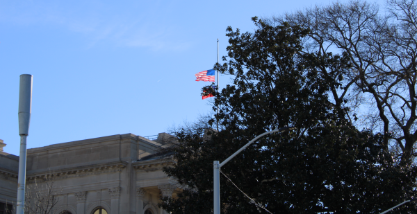 The flags at the Georgia State Capitol were lowered to half-staff as part of the national 30-day period of mourning to honor the passing of former President Jimmy Carter. President Trump's decision to disrespect Carter and fly flags at full-staff for his inauguration turned Carter's death into a topic of political debate, rather than a unifying event for the country.