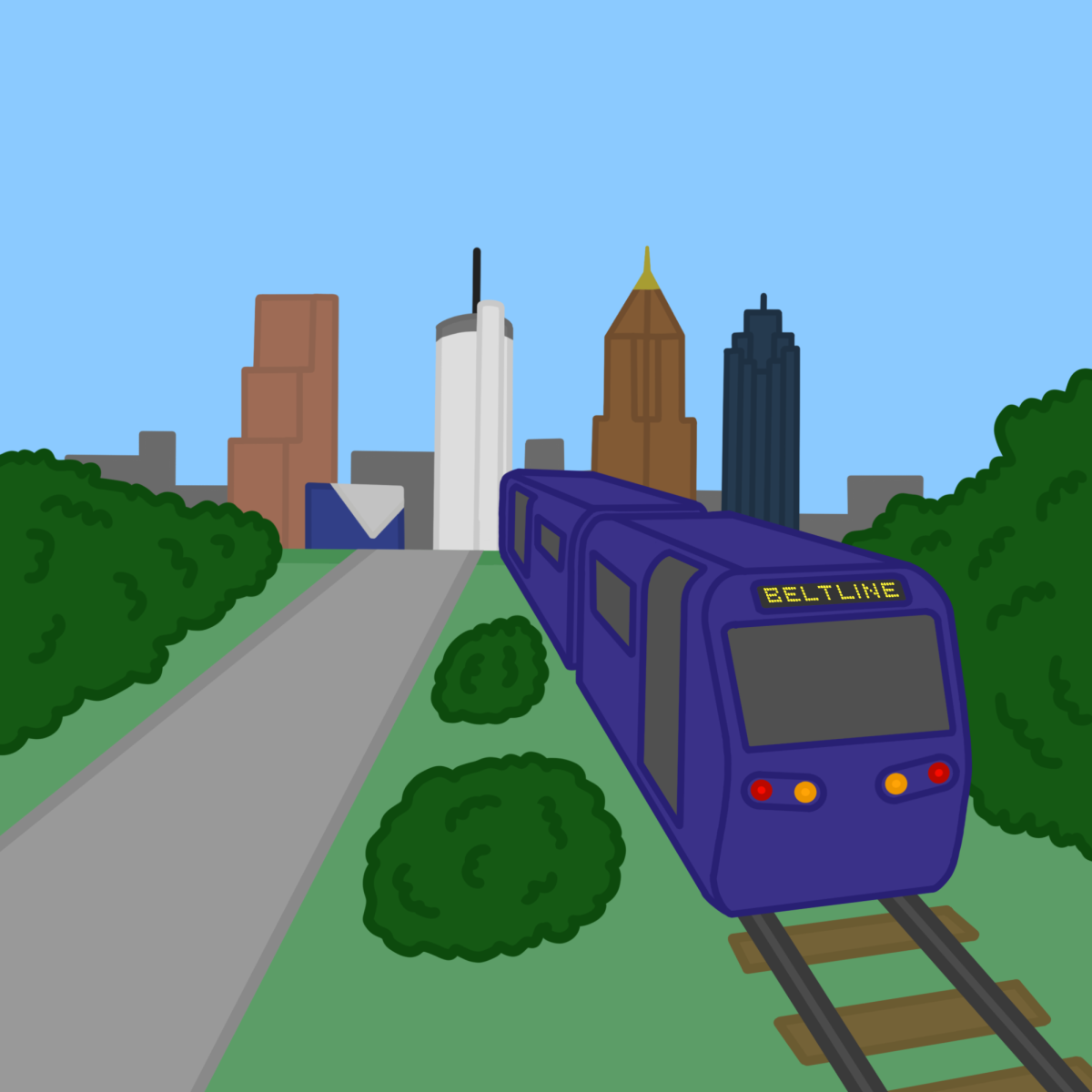 LIGHT RAIL: A light rail network along the already established Beltline would be extremely helpful for the people of Atlanta, as it would make navigating the city by public transportation much easier while also reducing car dependency. 