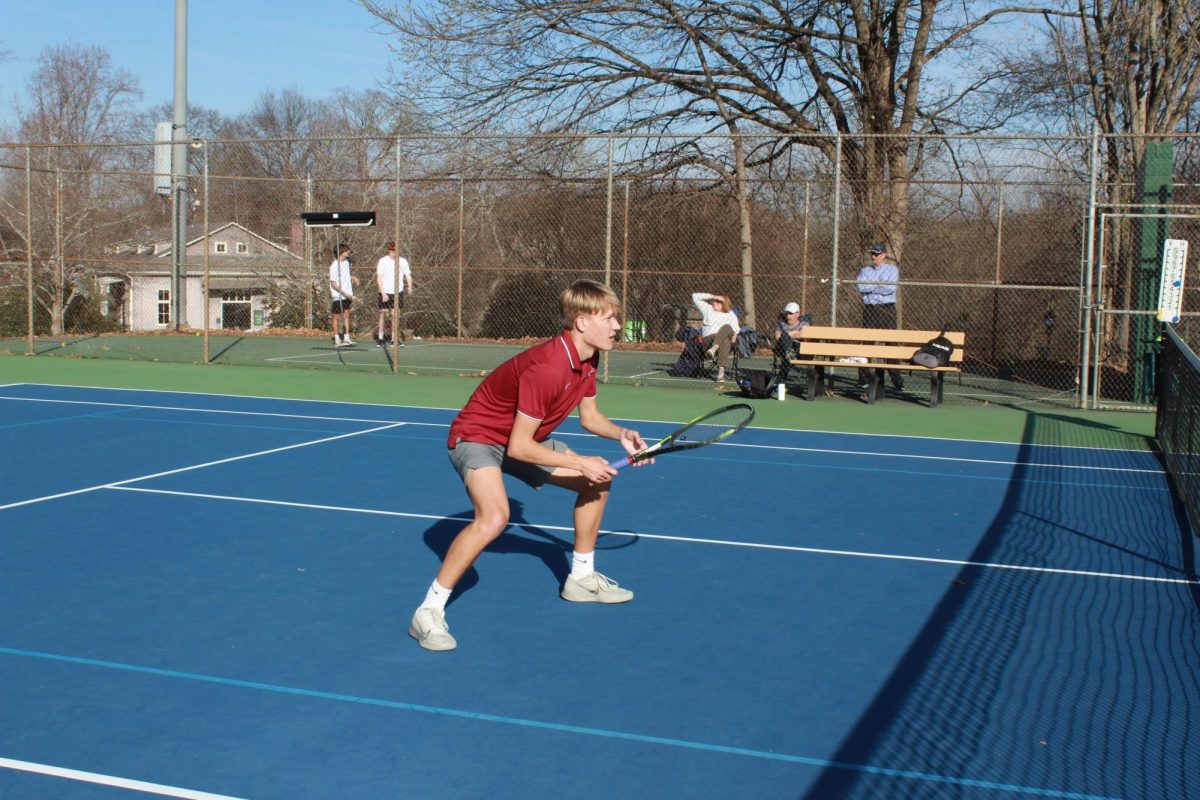 Junior Zach Clowzer competes in doubles match with Liam Giessler-Norseng at Piedmont Park.