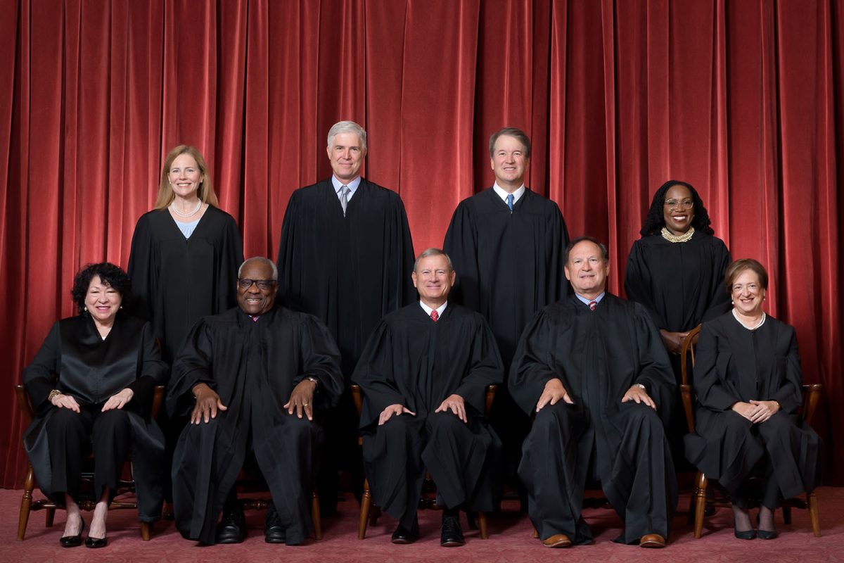 CURRENT COURT: The current Supreme Court contains three justices appointed during President Donald Trump's first term. 18 year term limits would prevent president's from stacking the courts. However, this could exacerbate the impact of over politicization. (CREDIT: Fred Schilling, Collection of the Supreme Court of the United States.)