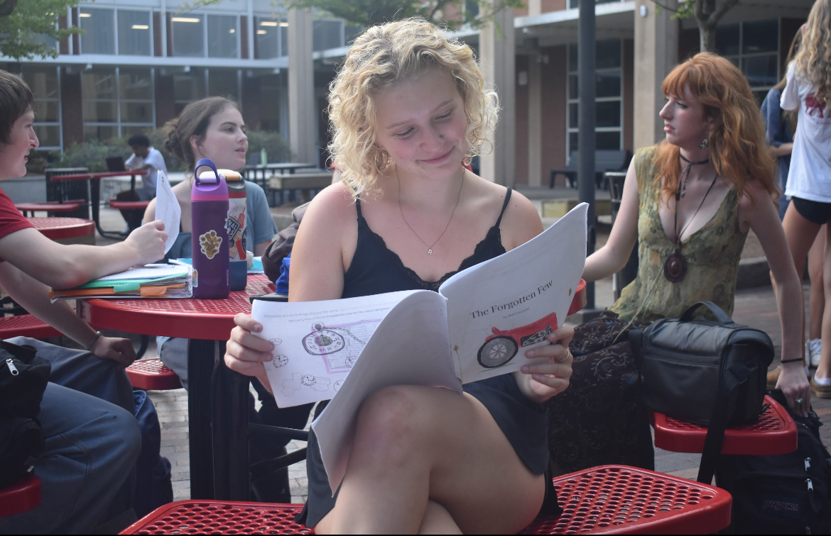 RADIANT WRITER: Junior Reed Lancaster reads her award-winning book, “The Forgotten Few.”
Lancaster said her book is deeply personal and connects to her heritage and passion for writing.