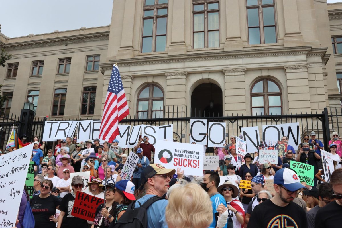SIGNS OF THE TIMES: Protesters united over the No Kings message, with signs such as "no kings, yas queens."