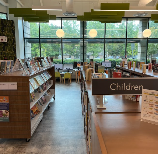SPECTACULAR SPACE: The Children’s section of the Joan P. Garner Library is a bright and colorful area that many children flock to. After being renovated in 2019, the library hosts read alongs and art events.