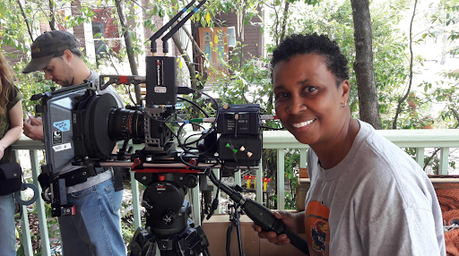 INDEPENDENT FILMMAKING: Shumate works behind the scenes on a film entitled "Seeds".