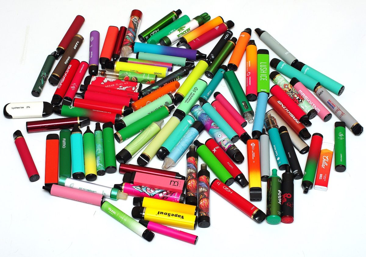 VAPE OVERUSE: With millions of electronic cigarettes being disposed of everyday, the environmental consequences of e-cigarettes are widespread and extreme. E-cigarettes contribute harmful, non-biodegradable materials to the environment while also wasting lithium batteries, severely damaging the planet.