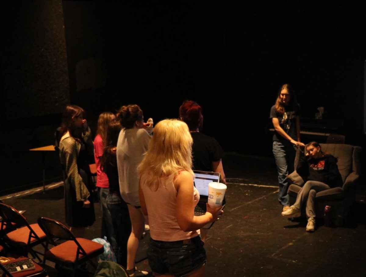 Vocal and bonding warm-ups are apart of the cast and crew of "Horse Girls" rehearsal schedule during the production class