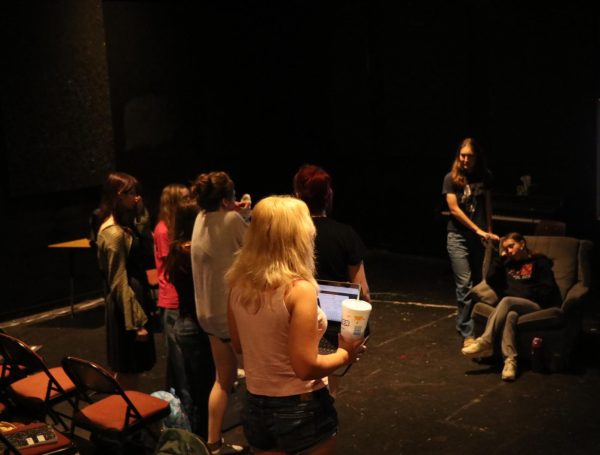 Vocal and bonding warm-ups are apart of the cast and crew of "Horse Girls" rehearsal schedule during the production class