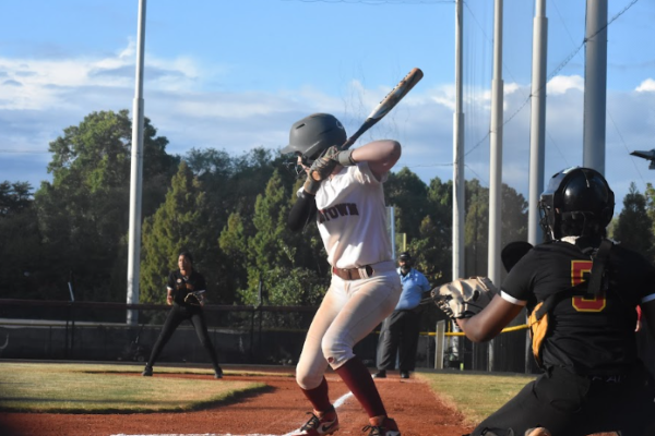 Freshman Annie Evans steps up to bat on Sept. 30. The Knights won 18-1.