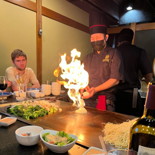 INSIDE LOOK: Dishes, like the vegetable fried rice and
tempura are cooked live in the hibachi kitchen.