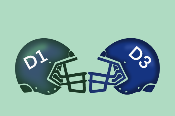 COMMITMENT CONUNDRUM: NCAA Division I and Division III athletics offer a variety of pros and cons for student athletes to weigh. DIII has smaller rosters that offer more playing time, while DI offers athletic scholarships.
