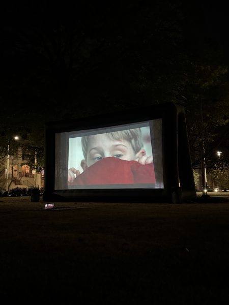 MOVIE WATCHING: Students watch one of the featured films at the holiday movie night on Dec. 12, hosted by the Student Mental Health Advisory Board and PTSO, "Home Alone".