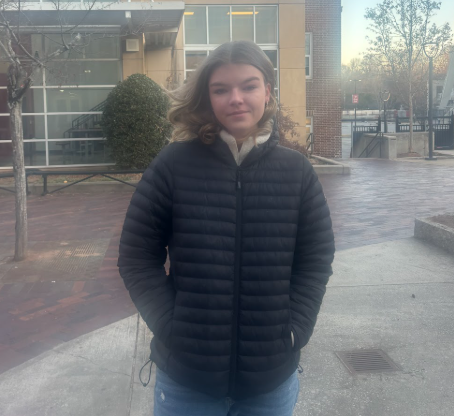 Sophomore Ingrid Karlsson smiles before school starts.