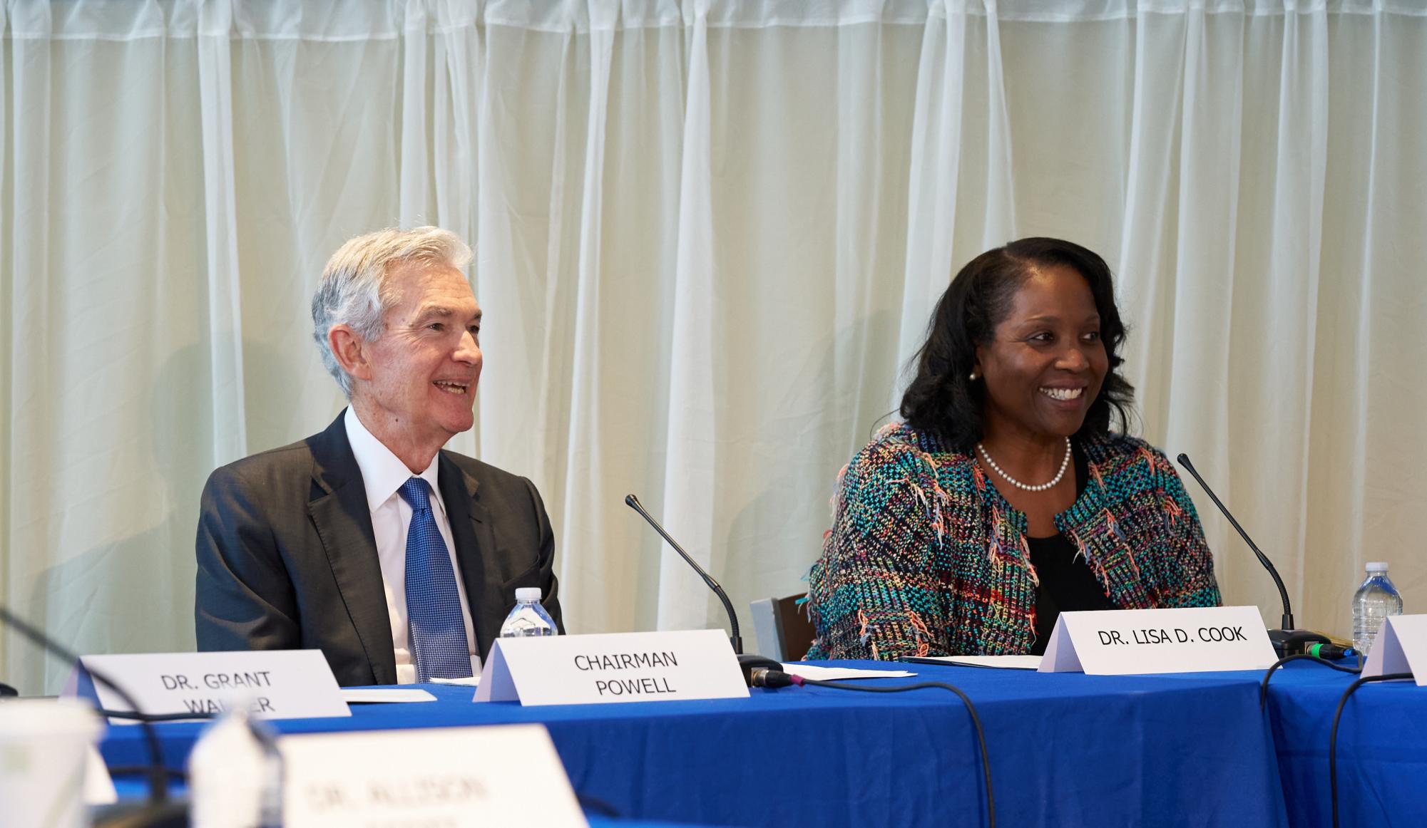 STEERING SHIP: Amid distressing signals and direct attacks on his role, Federal Reserve Chairman Jerome Powell continues to lead the institution, alongside Governor Lisa Cook.