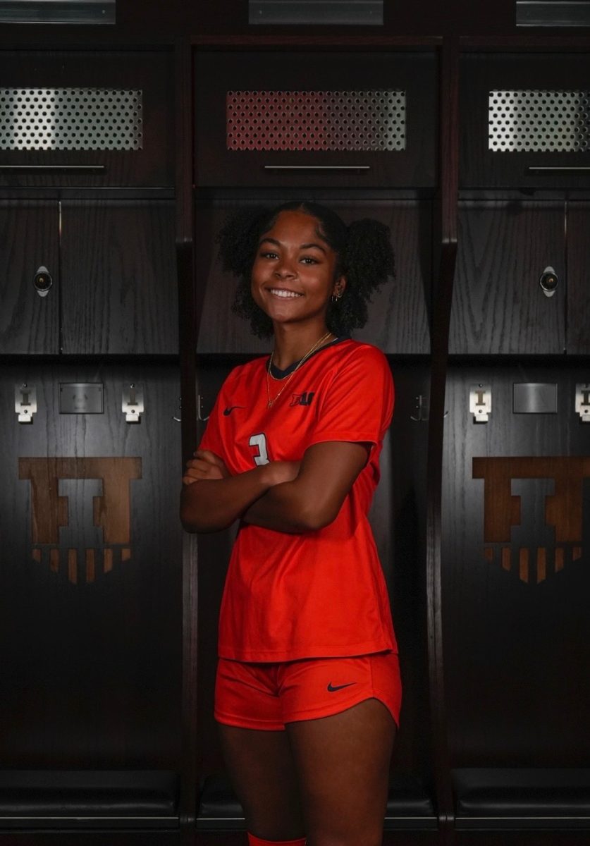 Joyner poses on her official visit to the University of Illinois. She announced her official commitment to play soccer at Illinois shortly after.