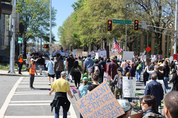 PROTEST PASSING: On March 28, people around Georgia gathered for the third "No Kings" protest, one of which took place in downtown Atlanta, around the capitol. 