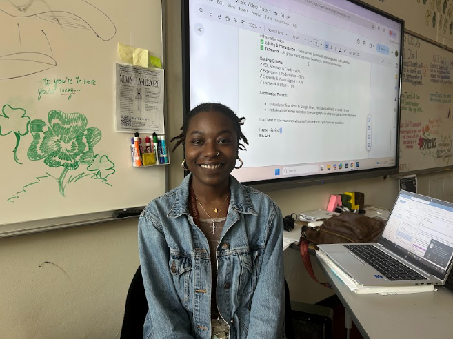 Teacher Labreshia Lee smiles in her ASL 3 class.