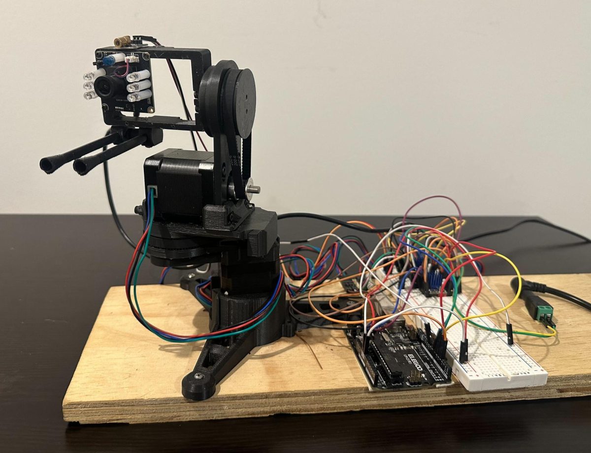 Junior Kai Connary assembled the physical turret quickly and spent the majority of his time programming it. He intends for this turret to be manufactured easily in Ukraine for $400 to $500 using 3D prints. (CREDIT: Kai Connary)