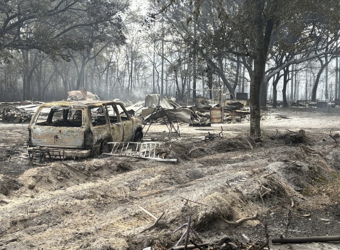WIDESPREAD DESTRUCTION: The Highway 82 fire has burned 22,471 acres of land as of May 6. In the process, houses, infrastructure and forest land have been destroyed. "There is clear destruction being caused by the fires in the southern part of the state," Curtis said. (CREDIT: Georgia Forestry Commission)